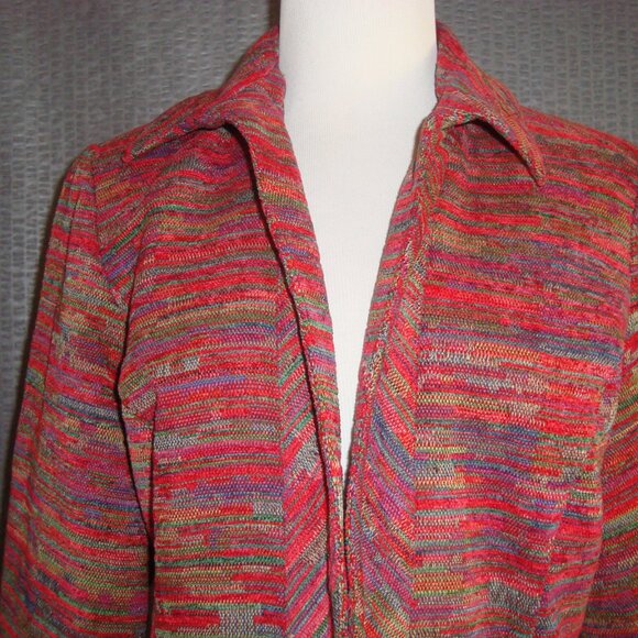 Coldwater Creek Redish Multicolor Lined Open Blazer Size P8 - Picture 3 of 7